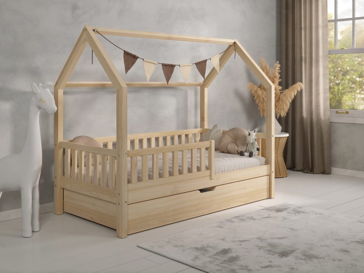 Kinderbett PINO mit Schublade (Schnellversand48) aus Holz