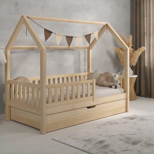 Kinderbett PINO mit Schublade (Schnellversand48) aus Holz