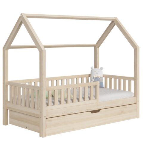 Kinderbett PINO mit Schublade (Schnellversand48) – schlichtes Design aus Holz