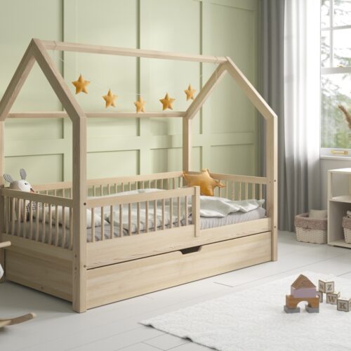 Kinderbett OLMO mit Schublade (Schnellversand48) aus Holz