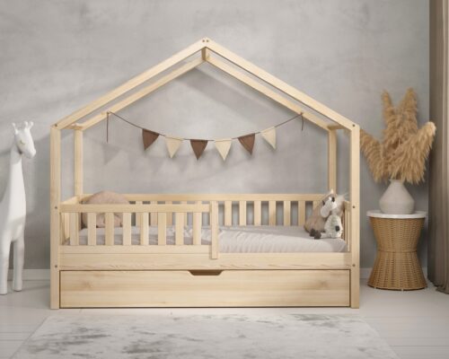 Hochwertiges Kinderbett PIOPPO mit Schublade (Schnellversand48) aus Massivholz