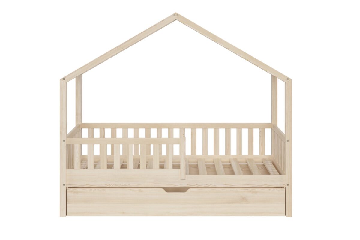 Kinderbett PIOPPO mit Schublade (Schnellversand48) – schlichtes Design aus Holz