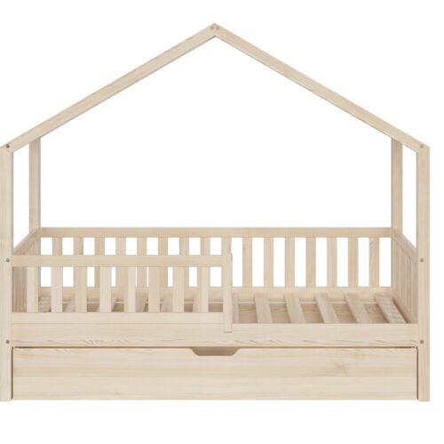 Kinderbett PIOPPO mit Schublade (Schnellversand48) – schlichtes Design aus Holz