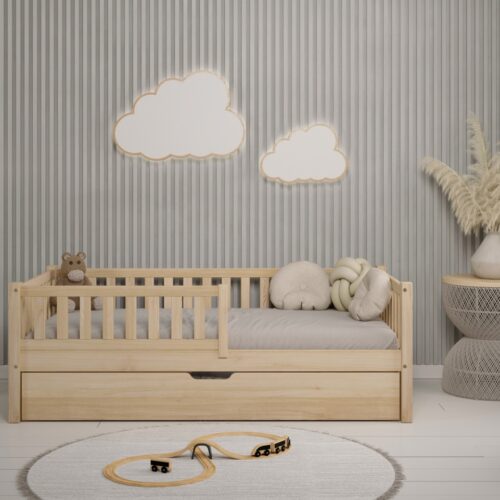 50101-1_02 Hochwertiges Kinderbett ABETE mit Schublade (Schnellversand48) aus Massivholz