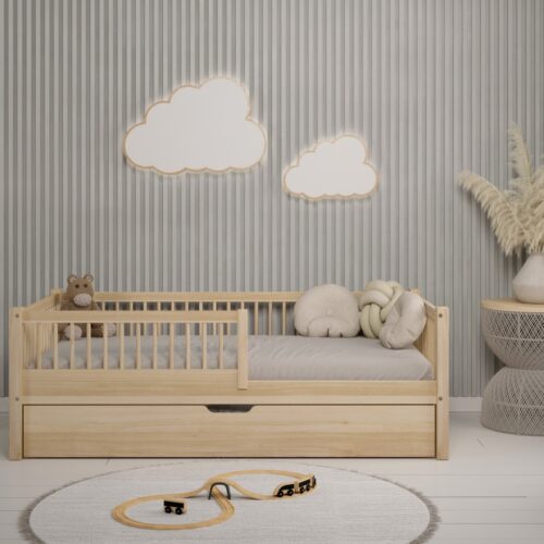 Hochwertiges Kinderbett SALICE mit Schublade (Schnellversand48) aus Massivholz