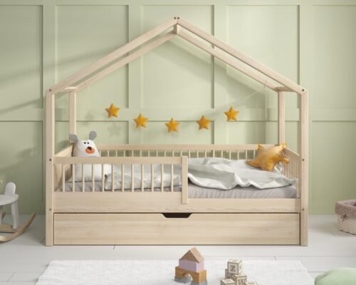 Hochwertiges Kinderbett BETULLA mit Schublade (Schnellversand48) aus Massivholz