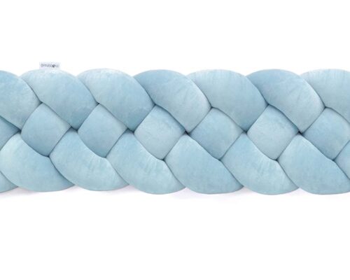 Velvet Bettumrandung Zopf mit 4 Strängen / Eisblau aus Holz