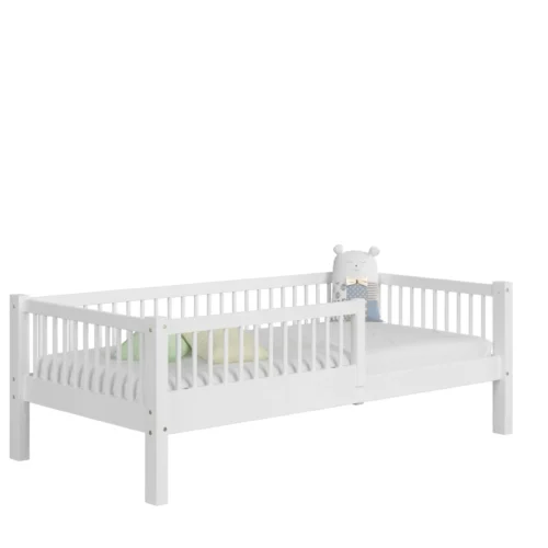 packshot-w14-mat_1_bialy Kinderbett SALICE in natürlicher Holzoptik