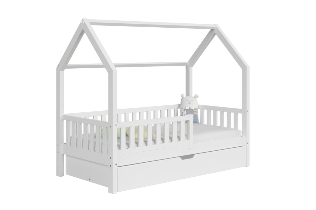 Kinderbett PINO mit Schublade in natürlicher Holzoptik