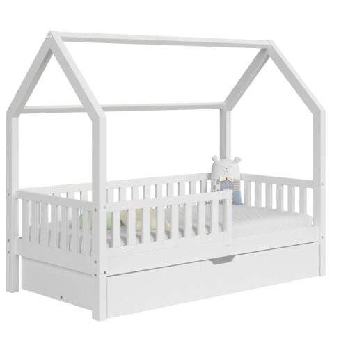 Kinderbett PINO mit Schublade in natürlicher Holzoptik