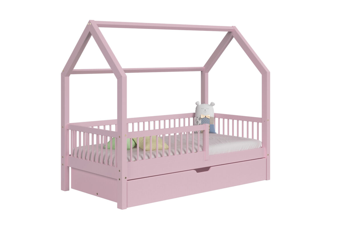 Kinderbett OLMO mit Schublade (Schnellversand48) aus Holz für ein gemütliches Kinderzimmer