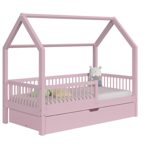 Kinderbett OLMO mit Schublade (Schnellversand48) aus Holz für ein gemütliches Kinderzimmer