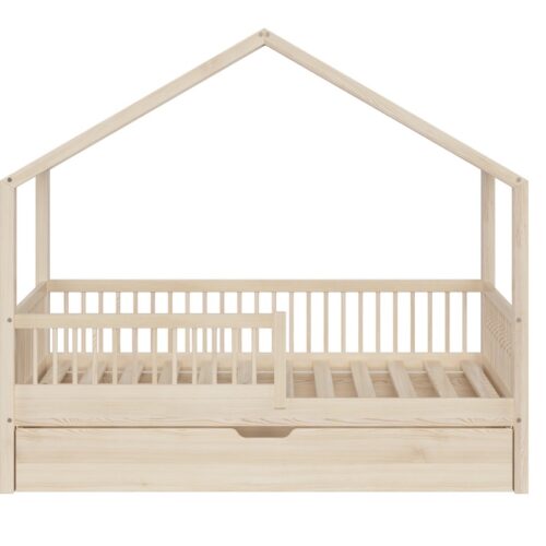 Kinderbett BETULLA mit Schublade (Schnellversand48) – schlichtes Design aus Holz