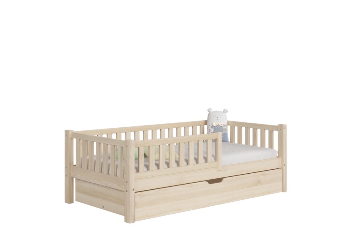 lozka_dzieciece_lupinno16 Kinderbett ABETE mit Schublade (Schnellversand48) – schlichtes Design aus Holz