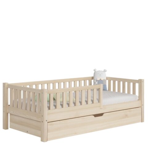 lozka_dzieciece_lupinno16 Kinderbett ABETE mit Schublade (Schnellversand48) – schlichtes Design aus Holz