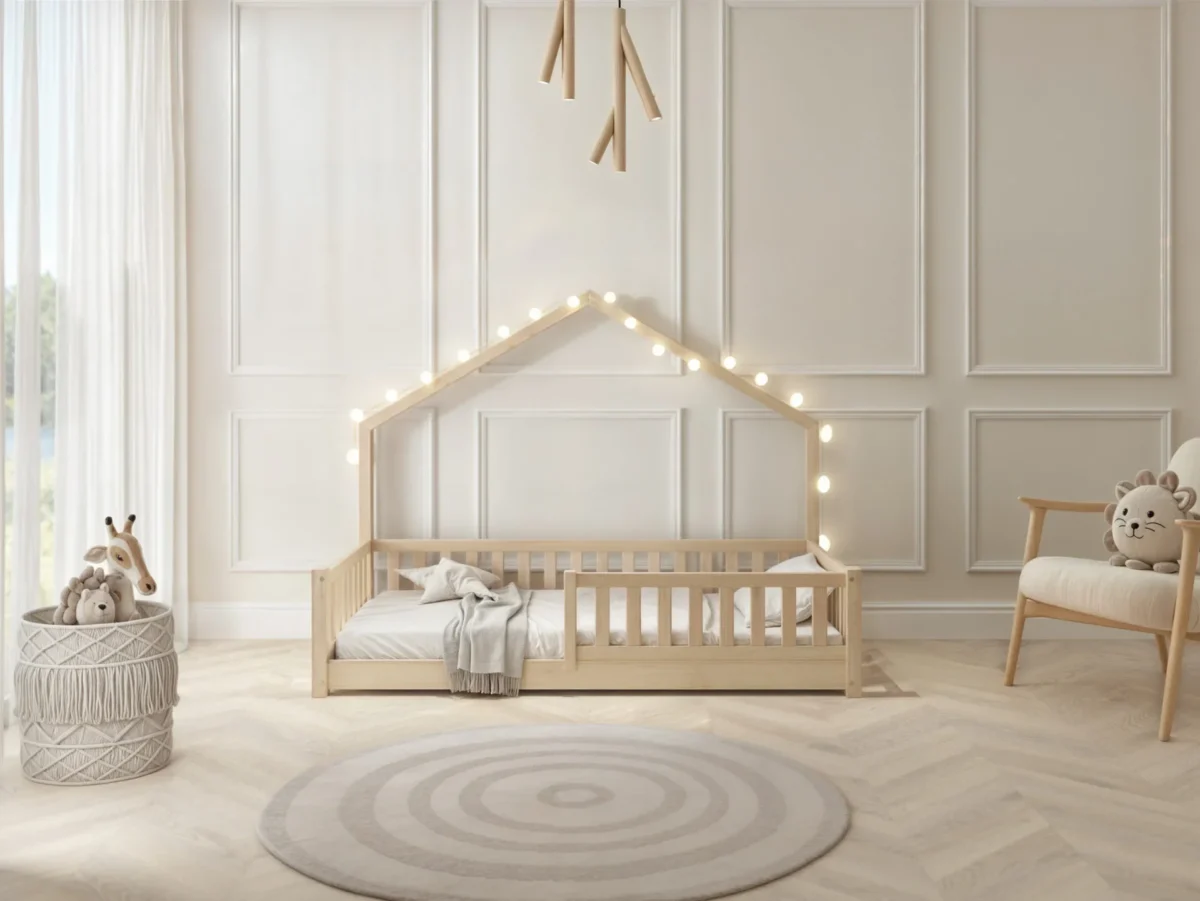 Hochwertiges Kinderbett ACERO mini (Schnellversand48) aus Massivholz