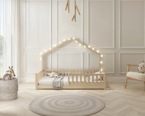 Hochwertiges Kinderbett ACERO mini (Schnellversand48) aus Massivholz