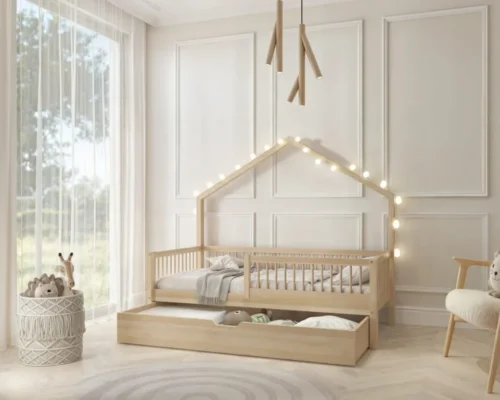 Hochwertiges Kinderbett FAGGIO mit Schublade (Schnellversand48) aus Massivholz