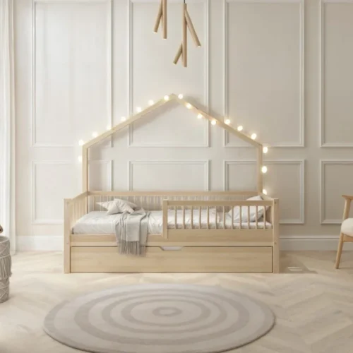 Stabiles Kinderbett FAGGIO mit Schublade (Schnellversand48) für Kinder