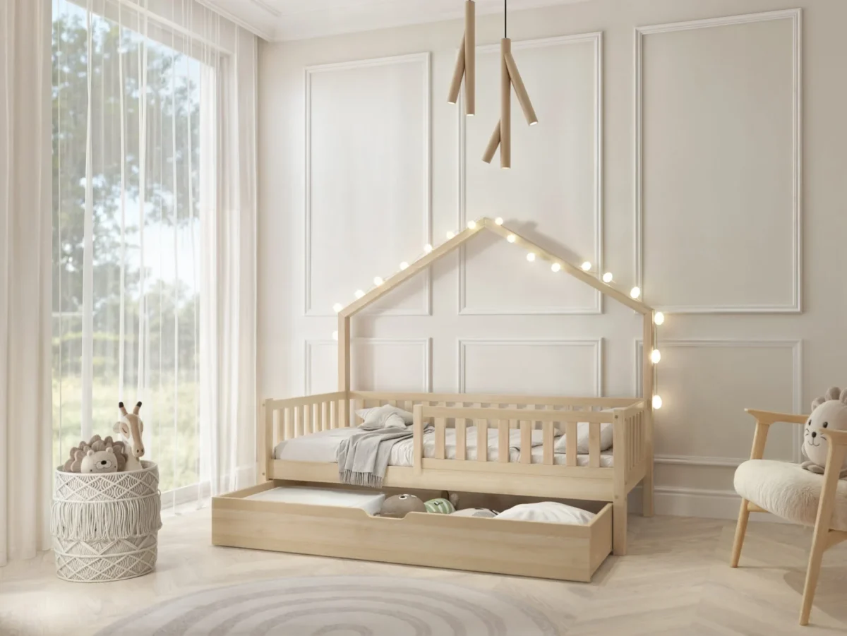 Modernes Kinderbett ACERO mit Schublade für Kinderzimmer