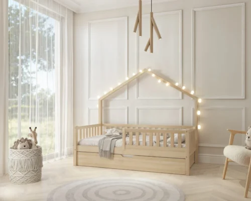 DL-WY_SZT_SZU_skos_1 Kinderbett ACERO mit Schublade aus Holz