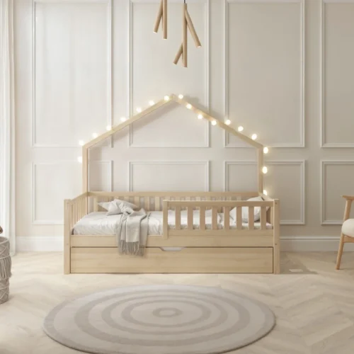 Hochwertiges Kinderbett ACERO mit Schublade aus Massivholz