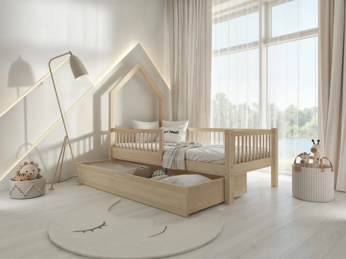 Modernes Kinderbett LARICE mit Schublade (Schnellversand48) für Kinderzimmer