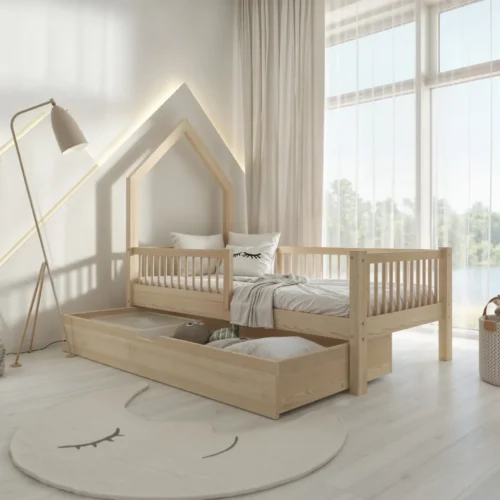 Modernes Kinderbett LARICE mit Schublade (Schnellversand48) für Kinderzimmer
