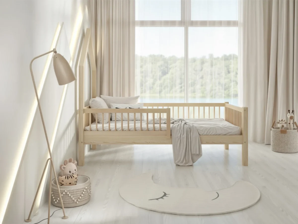 Hochwertiges Kinderbett LARICE (Schnellversand48) aus Massivholz