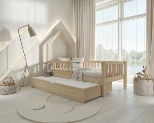 Hochwertiges Kinderbett PERO mit Schublade aus Massivholz