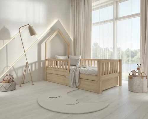 KR-WY-SZT_SZU_skos_1 Kinderbett PERO mit Schublade aus Holz