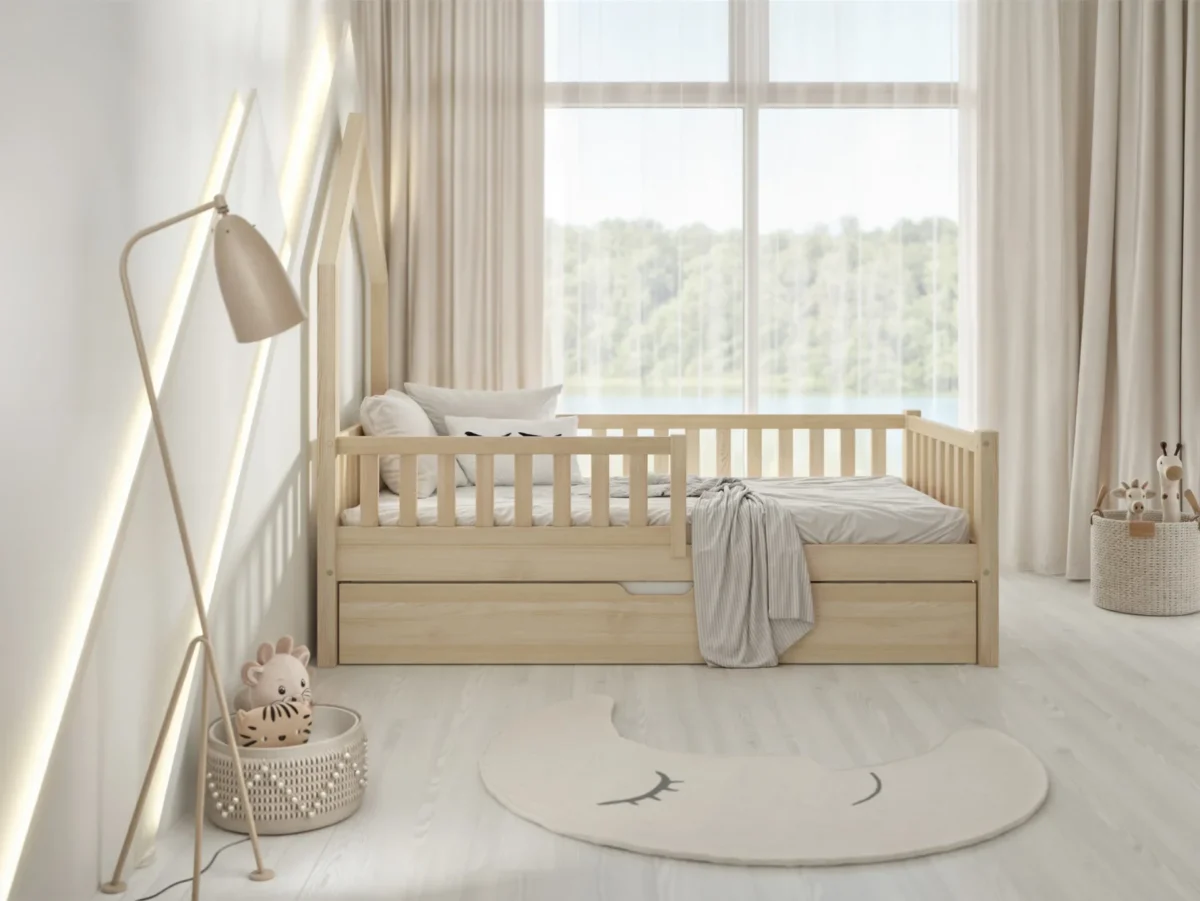 KR-WY-SZT_SZU_wprost_1 Stabiles Kinderbett PERO mit Schublade für Kinder