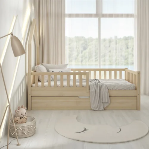 KR-WY-SZT_SZU_wprost_1 Stabiles Kinderbett PERO mit Schublade für Kinder