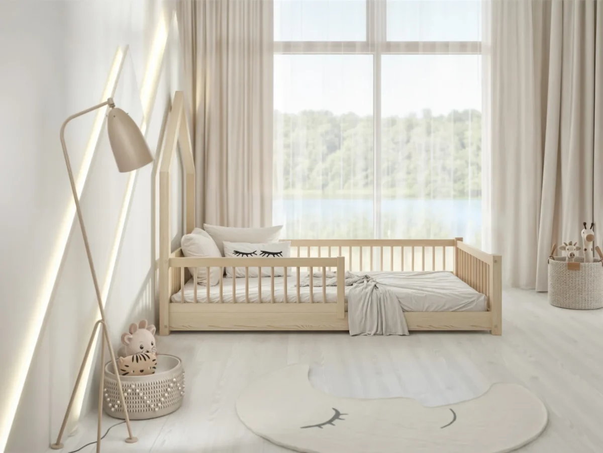 Hochwertiges Kinderbett LARICE mini (Schnellversand48) aus Massivholz