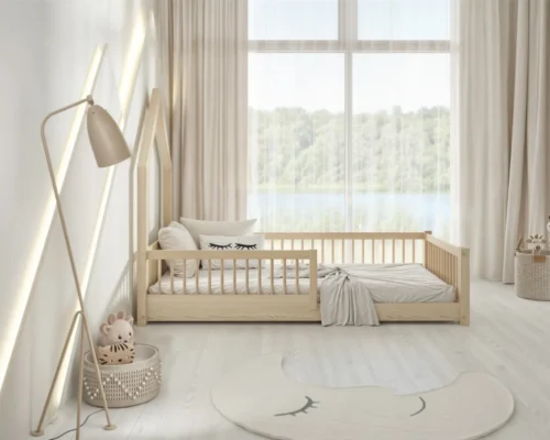 Hochwertiges Kinderbett LARICE mini (Schnellversand48) aus Massivholz