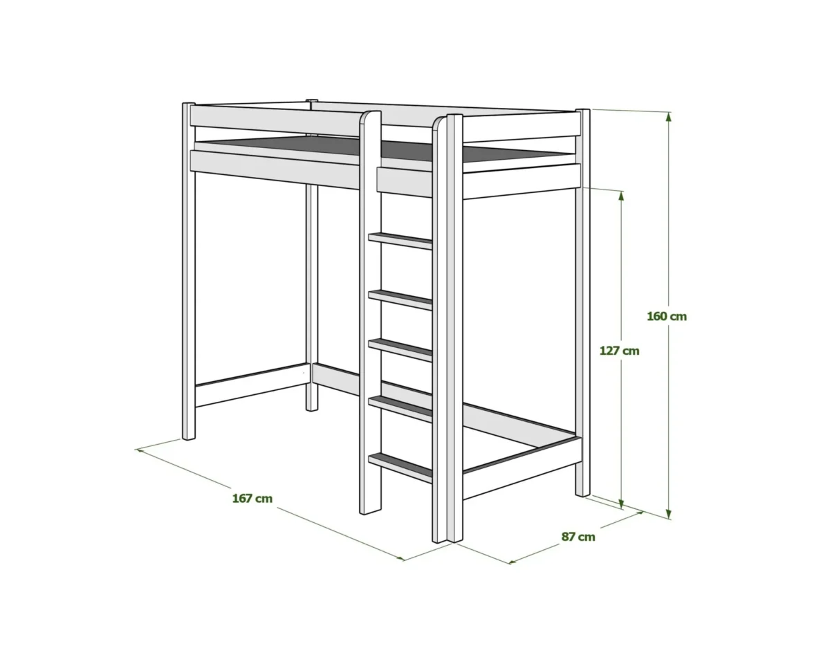 Hochwertiges Etagenbett für Kinder AVELA 160cm aus Massivholz
