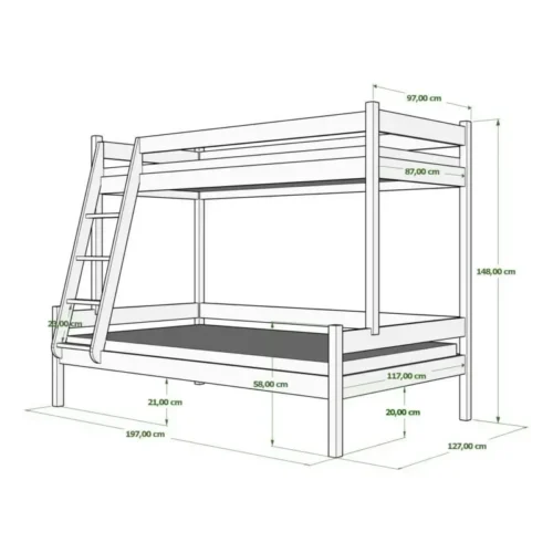 Stabiles Etagenbett für Kinder FAMILIEN für Kinder