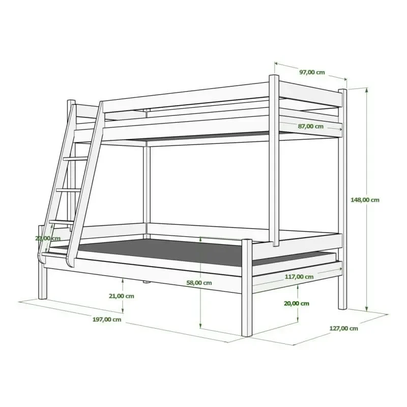 Stabiles Etagenbett für Kinder FAMILIEN für Kinder