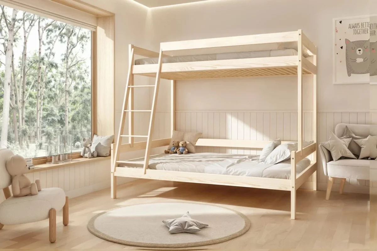 Etagenbett für Kinder FAMILIEN aus Holz