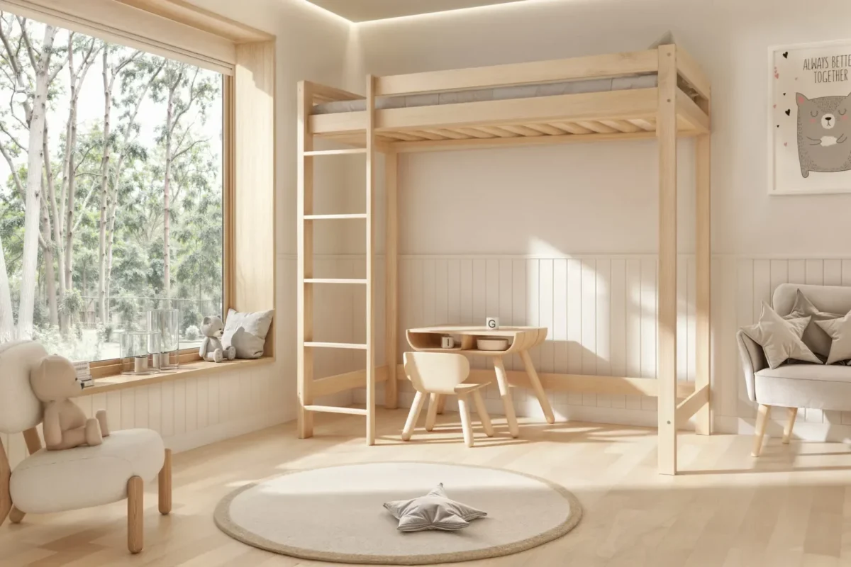 Etagenbett für Kinder AVELA 180cm aus Holz