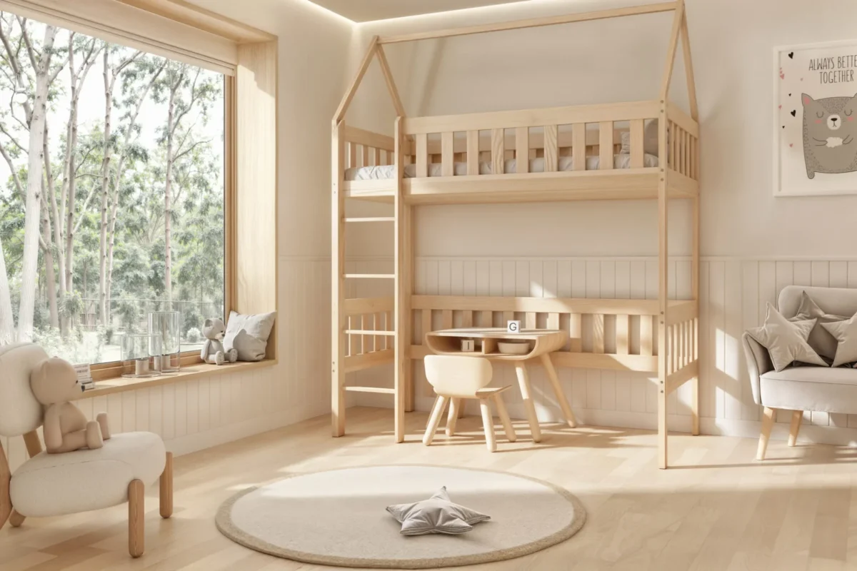 Etagenbett für Kinder LUCIA aus Holz