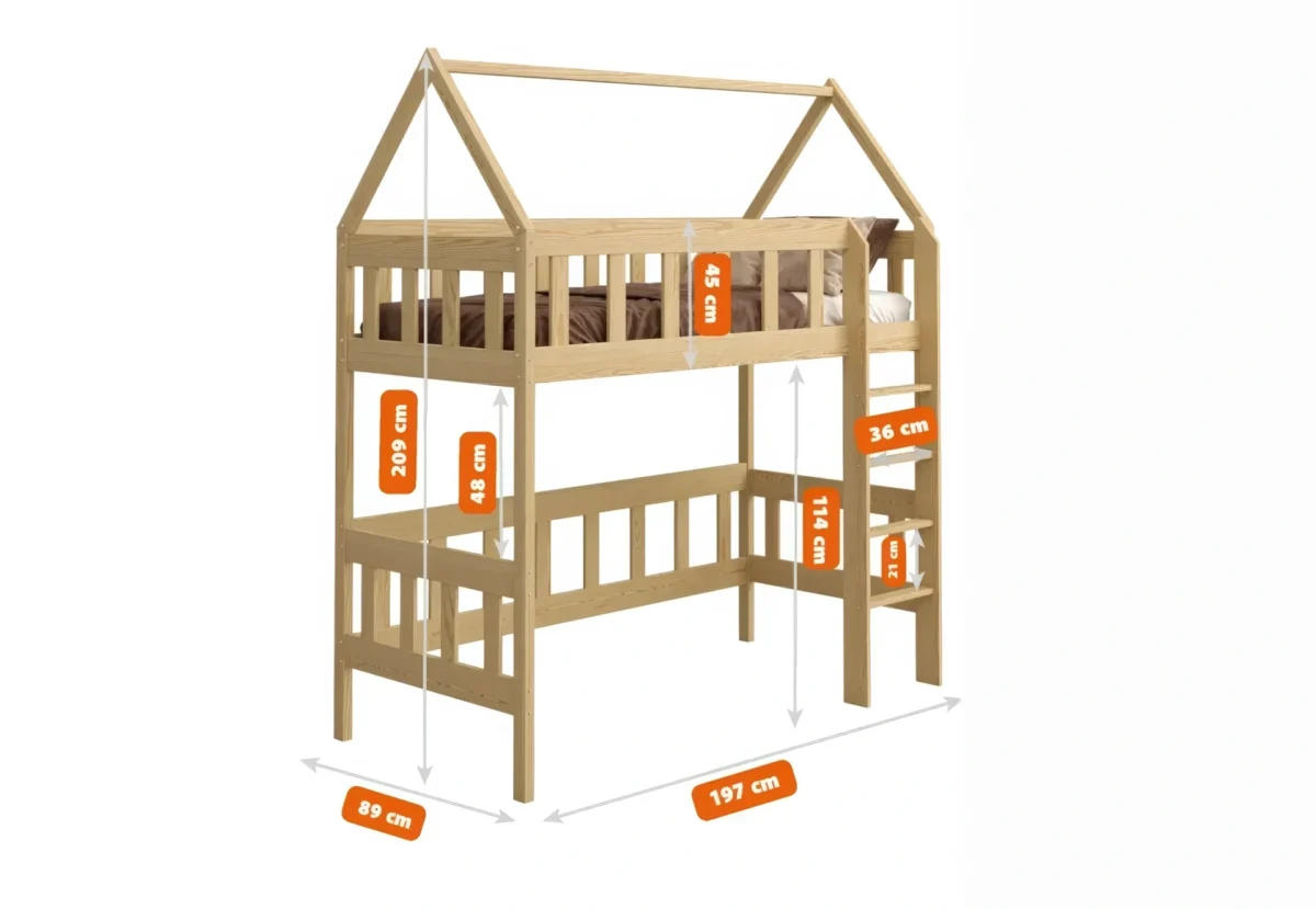 Hochwertiges Etagenbett für Kinder LUCIA aus Massivholz