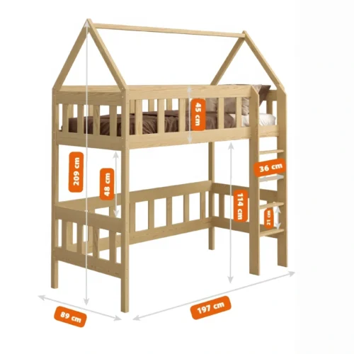 Hochwertiges Etagenbett für Kinder LUCIA aus Massivholz