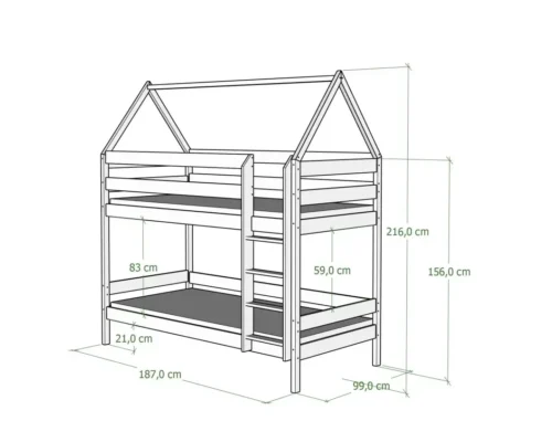 Hochwertiges Etagenbett für Kinder ULMI aus Massivholz