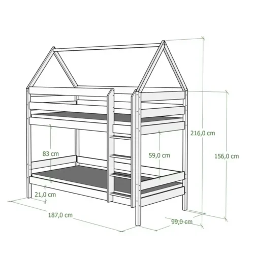 Hochwertiges Etagenbett für Kinder ULMI aus Massivholz