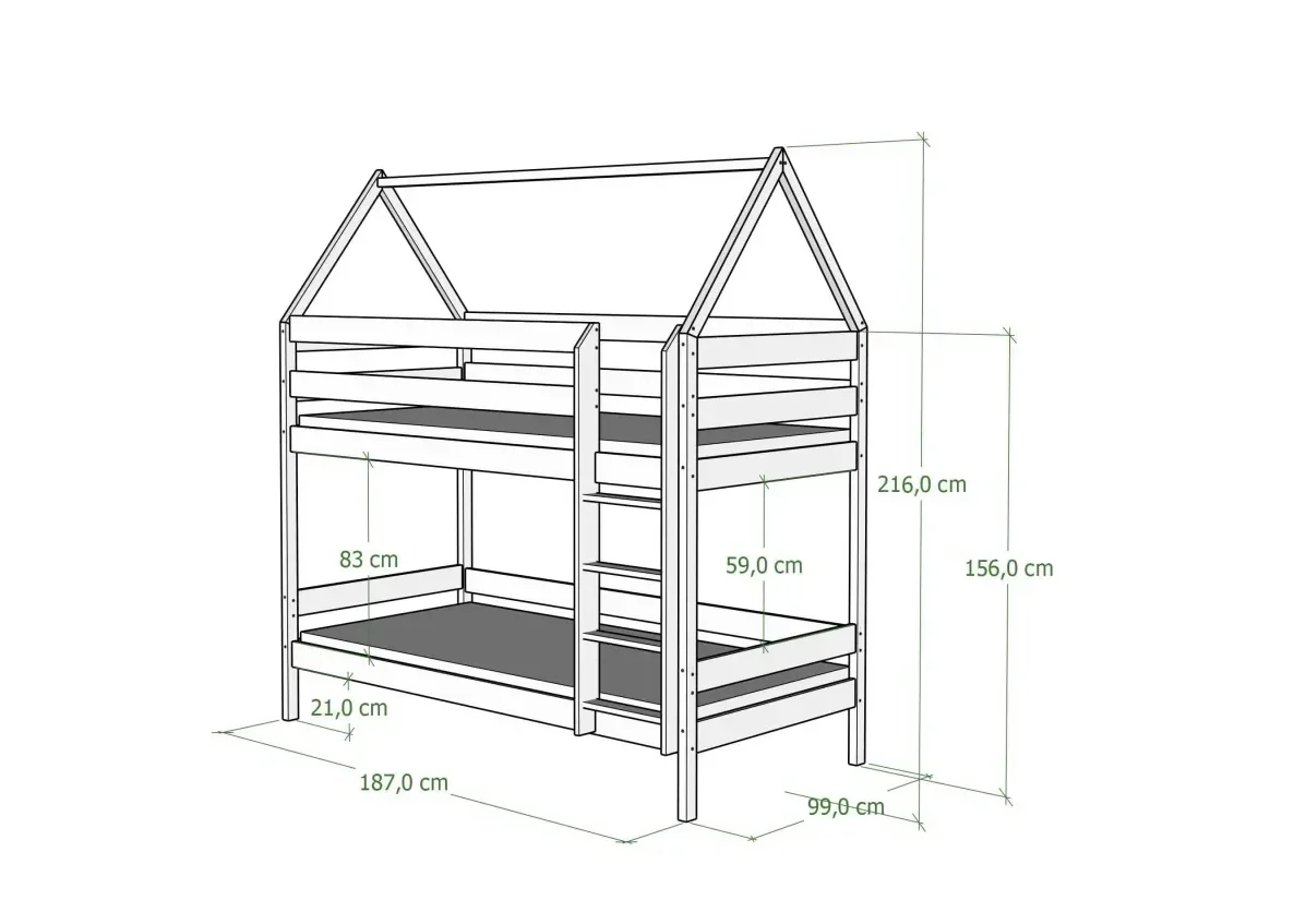 Hochwertiges Etagenbett für Kinder ULMI aus Massivholz