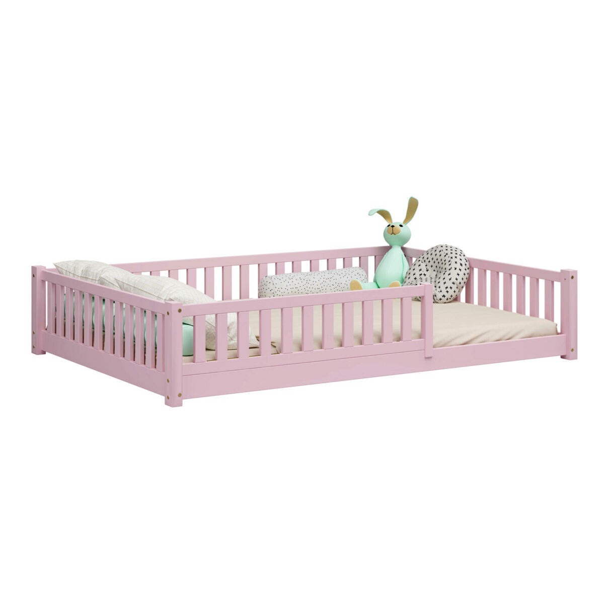 Kinder Bodenbett ABETE XL in natürlicher Holzoptik