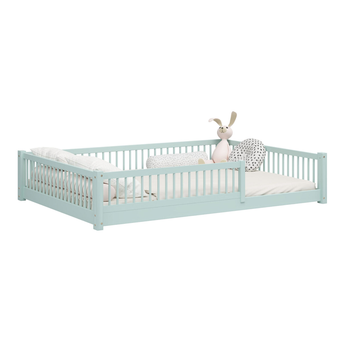 Kinder Bodenbett SALICE XL in natürlicher Holzoptik
