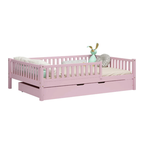 140-wysoki-sztachetki_szu_2_roz Kinderbett ABETE XL mit Schublade in natürlicher Holzoptik