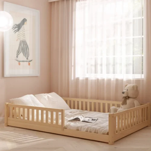 Kinder Bodenbett ABETE XL aus Holz